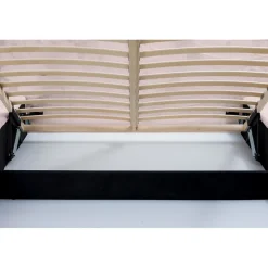 Lit coffre ORLANE Rose Poussière de rose polaire 160x200 cm Sommier relevable Design haut de gamme