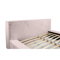 Lit coffre ORLANE Rose Poussière de rose polaire 160x200 cm Sommier relevable Design haut de gamme