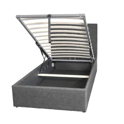 Lit coffre PARMA 90x190 + 1 sommier / Gris foncé