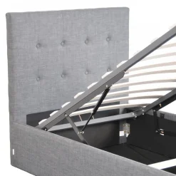 Lit coffre PARMA 90x190 + 1 sommier / Gris clair