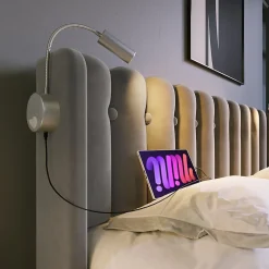 Lit Coffre Simple Rembourré Tête De Lit Rangement Velours 90x200 Gris Blackcolors