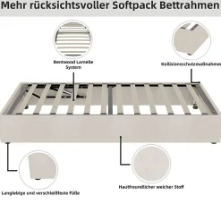 Lit Coffre Simple 90x200 cm - Lit Avec Vérin Pour Ouverture Facile, Bas et Moderne, Sans Tête de Lit, Sans Matelas, Velours Beige