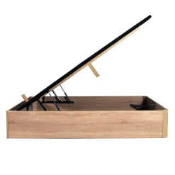 LIT COFFRE SPIRO 140x190cm + 1 SOMMIER / Décor Chêne Blanchi