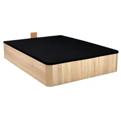 LIT COFFRE SPIRO 140x190cm + 1 SOMMIER / Décor Chêne Blanchi