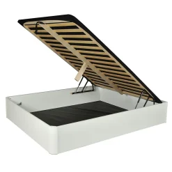 LIT COFFRE SPIRO 160x200cm + 1 SOMMIER / BLANC