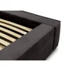 Lit coffre VELORA Gris anthracite 160x200 cm Tissu velours doux Sommier relevable Rangement intégré