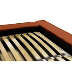 Lit coffre VELORA Terracotta 160x200 cm Tissu velours doux Sommier relevable Rangement intégré