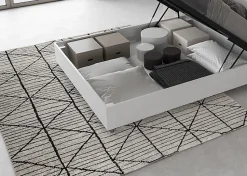 Lit coffre 140x200 avec tête de lit inclinée en frêne blanc Demas