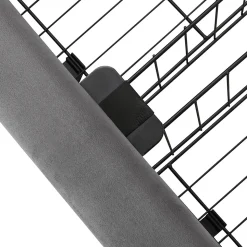 Lit coffre 140x190 cm - Lit coffre hydraulique avec 2 tiroirs et sommier à lattes - Capitonné Velours - Sans Matelas - Gris