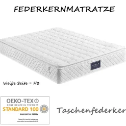 Lit Coffre 140x200 cm - Lit Coffre Capitonné Double avec Coffre Hydraulique et Tête de Lit LED, PU Blanc, Matelas Inclus