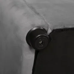 Lit coffre 140x200 cm - Lit double capitonné avec tête de lit oreille - Velours - Sans Matelas - Gris