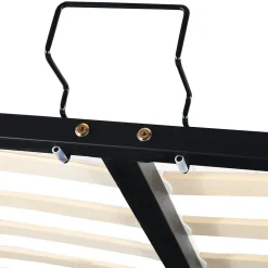 Lit coffre 140x200 cm - Lit double avec tête de lit fleur réglable - Velours + Métal + MDF - Sans matelas - Rose