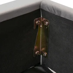 Lit coffre 180x200 cm - Lit double capitonné avec tête de lit oreille - Velours - Sans Matelas - Gris