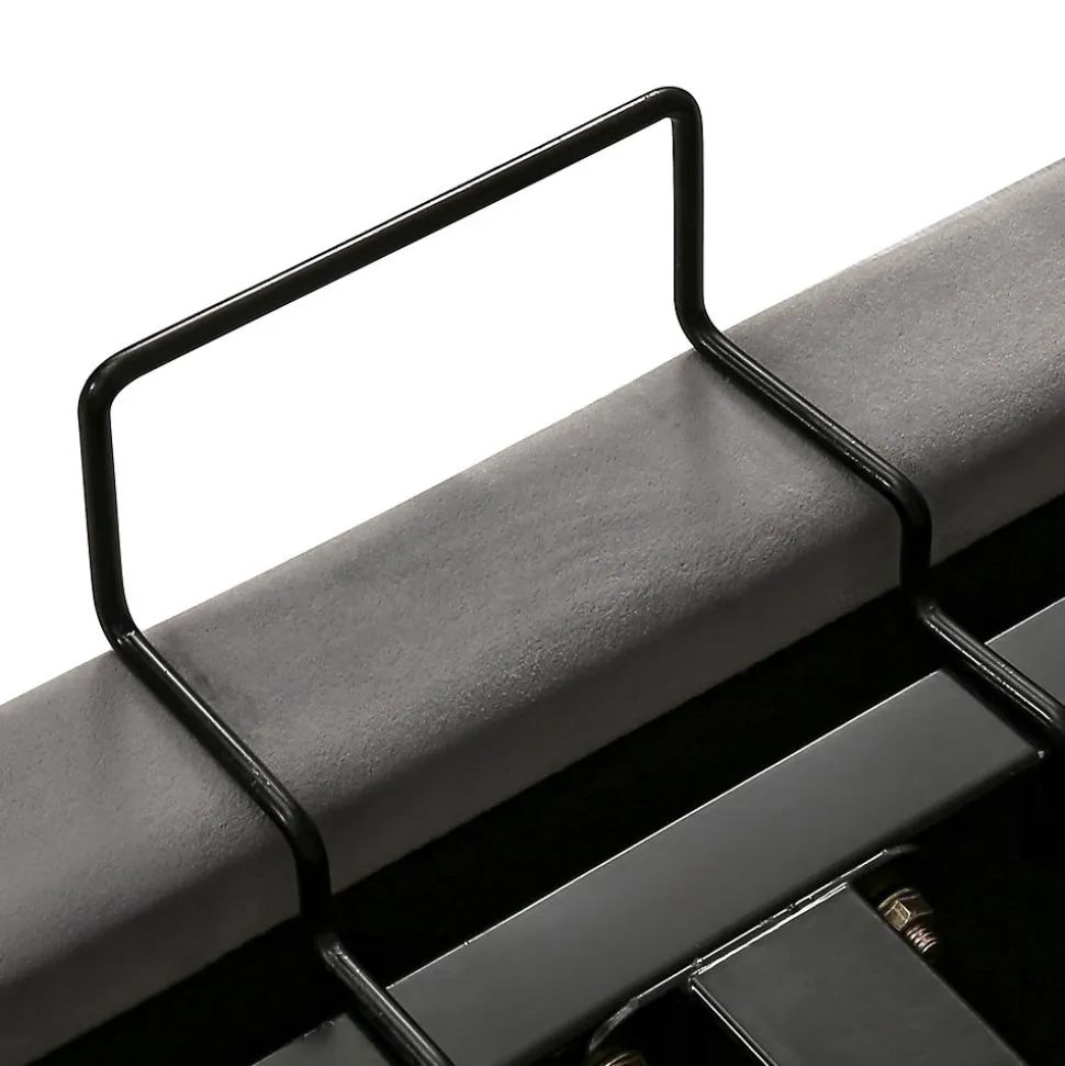 Lit coffre 180x200 cm - Lit double capitonné avec tête de lit oreille - Velours - Sans Matelas - Gris