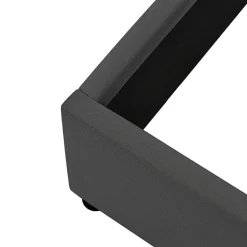 Lit Coffre 140x200 cm - Lit Double Rembourré - Tête de Lit avec Rangement - Lin - Sans Matelas - Gris