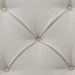 Lit coffre 90x200 cm - Lit simple capitonné avec sommier métallique - Bois massif + Métal - avec Matelas - Gris clair