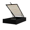 Lit coffre 90x200 cm avec pieds et 12 lattes - montage rapide et facile - design contemporain - espace de rangement optimal -