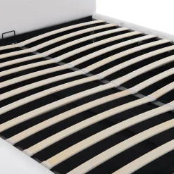 LIT COFFRE 140x190 CM COCOON+ SOMMIER / Tissu Bouclette Blanc