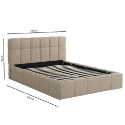 Lit coffre 160x200 cm ELIAS + sommier / Beige