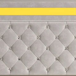 Lit coffre 140x200 cm en velours - avec LED et sommier à lattes - Lit double de rangement - avec tête de lit réglable - Beige