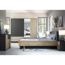 Lit Coffre 160x200 MELODY - Design Moderne avec Tete de Lit Rembourrée