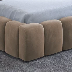 Lit coffre 160x200 sommier inclus Auria Velours Marron