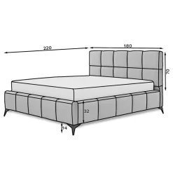 Lit coffre 160x200 sommier inclus Mira Beige