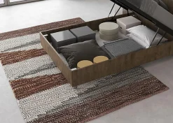 Lit coffre 120x200 tête de lit droite Demas noyer