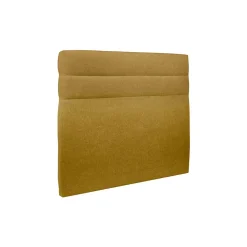 Lit coffre 200x200cm avec tête de lit lignes Tissu Jaune - Hauteur totale : 39cm