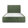 Lit coffre 160x200cm avec tête de lit tapissier Tissu Vert - Hauteur totale : 39cm