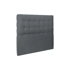 Lit coffre 200x200cm avec tête de lit capitonnée Velours Gris anthracite - Hauteur totale : 39cm