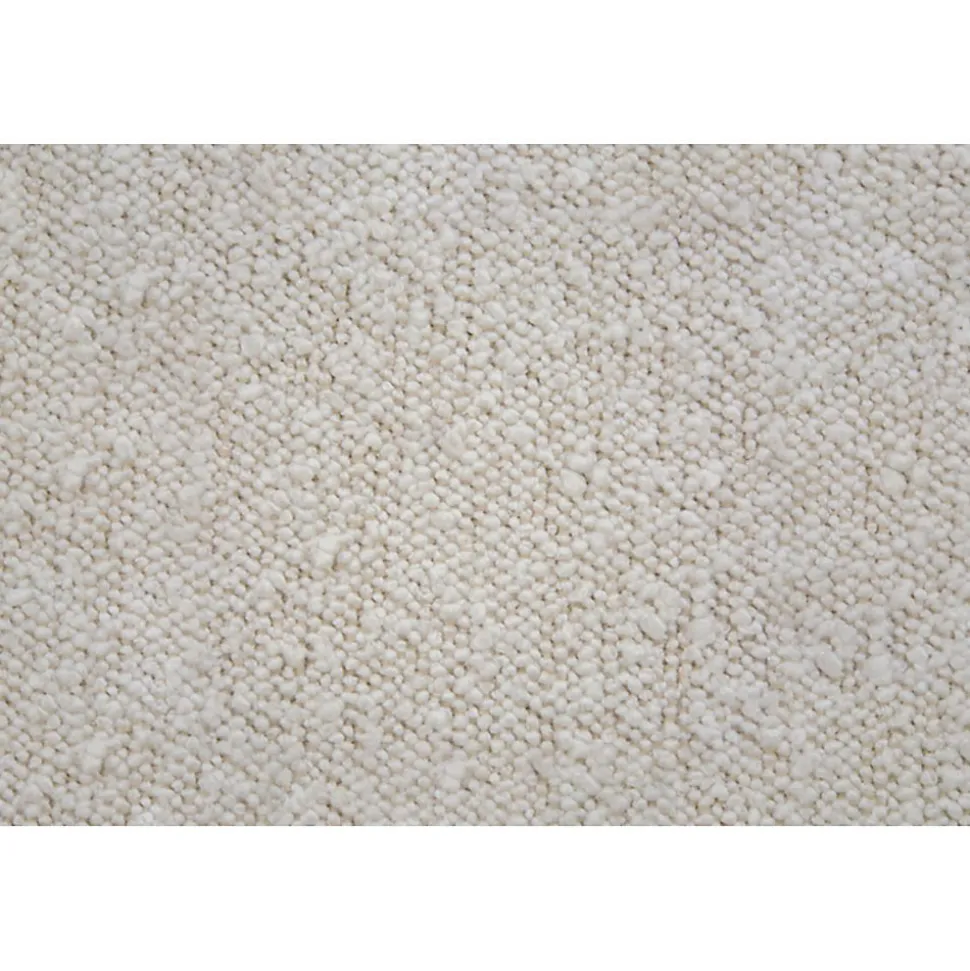 Lit coffre 200x200cm avec tête de lit capitonnée Bouclette Beige - Hauteur totale : 39cm