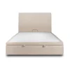 Lit coffre 180x200cm avec tête de lit tapissier Tissu Beige brun - Hauteur totale : 39cm