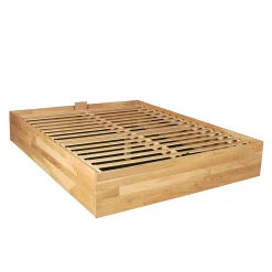 Lit coffre 160x200cm BEN + sommier/ Chêne massif huilé