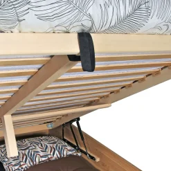 Lit coffre 160x200cm BEN + sommier/ Chêne massif huilé