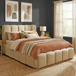 Lit coffre 140x190cm NEST + 1 sommier / Beige