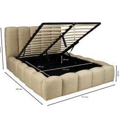 Lit coffre 140x190cm NEST + 1 sommier / Beige