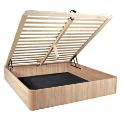 Lit coffre 180x200cm VERSO + 1 sommier / Décor Chêne Blanchi