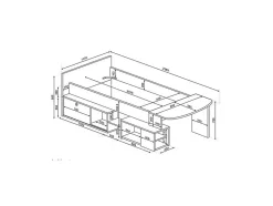 Lit combiné 90 x 200 cm avec bureau et rangements - Blanc et naturel + Sommier + Matelas - PALOMA