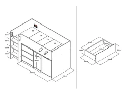 Lit combiné 90 x 190 cm avec bureau et rangements - Coloris : Naturel et blanc + Matelas - SAGITI