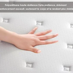 Lit combiné avec matelas à ressorts et cadre de lit en fer, 18 cm d'épaisseur, 90 x 190 cm, 6 pieds.