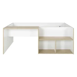 Lit combiné enfant OSCAR - 90 x 190 cm - Chene clair / Blanc - Diagone