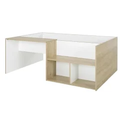 Lit combiné enfant OSCAR - 90 x 190 cm - Chene clair / Blanc - Diagone