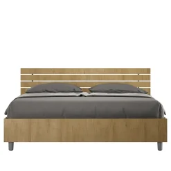 Lit conteneur Ankel 160x200 avec tête de lit droite et lattes en chêne