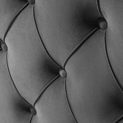 Lit continental ARDEA 160x200 cm, tête de lit matelassée en velours, anthracite