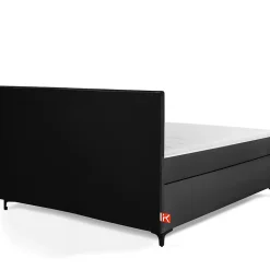 Lit continental ARDEA 160x200 cm, tête de lit matelassée en velours, anthracite