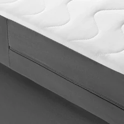 Lit continental ARDEA 160x200 cm, tête de lit matelassée en velours, anthracite