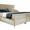 Lit continental Baltimore 175, Double, Brun clair, Tissu, Disponible