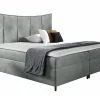 Lit continental Baltimore 178, Double, Gris, Tissu, Disponible