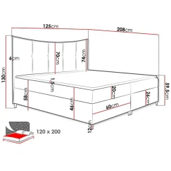Lit continental Baltimore 178, Unique, Vert, Tissu, Disponible